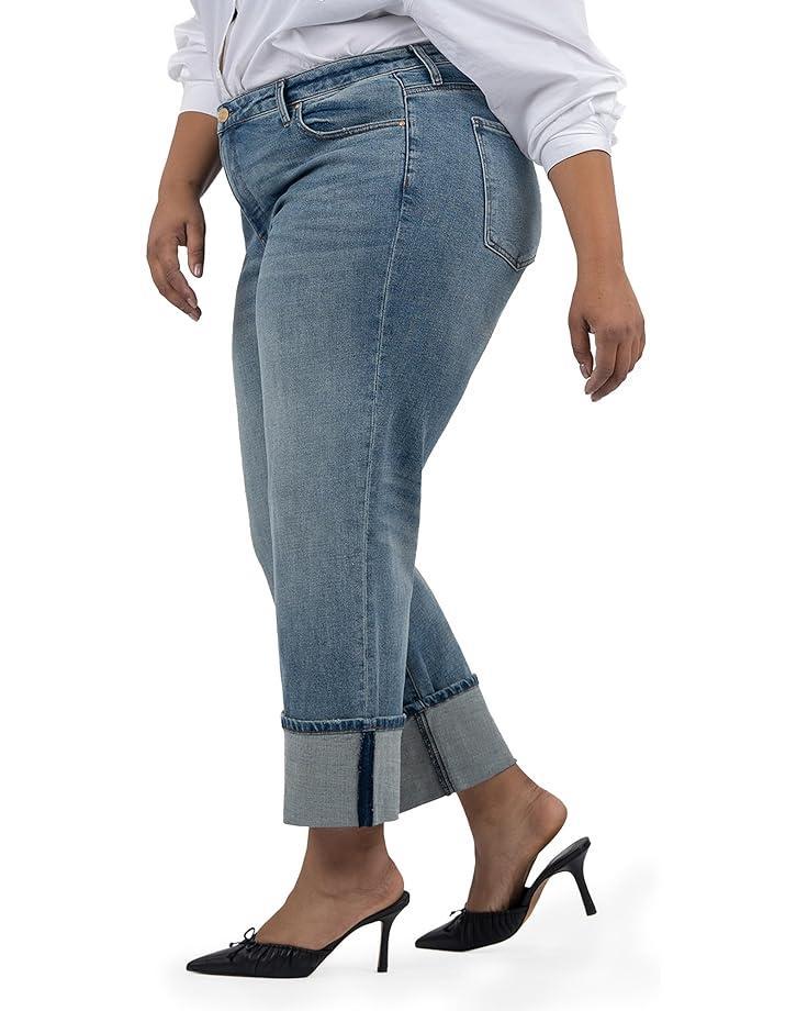 Plus Size Meg High-Rise Fab AB Wide Leg Raw Hem in Milestone Product Image