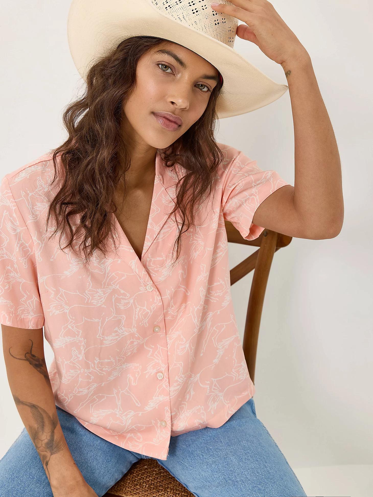 Women's Wrangler Retro® Cowgirl Camp Shirt | Women's TOPS | Wrangler® Product Image