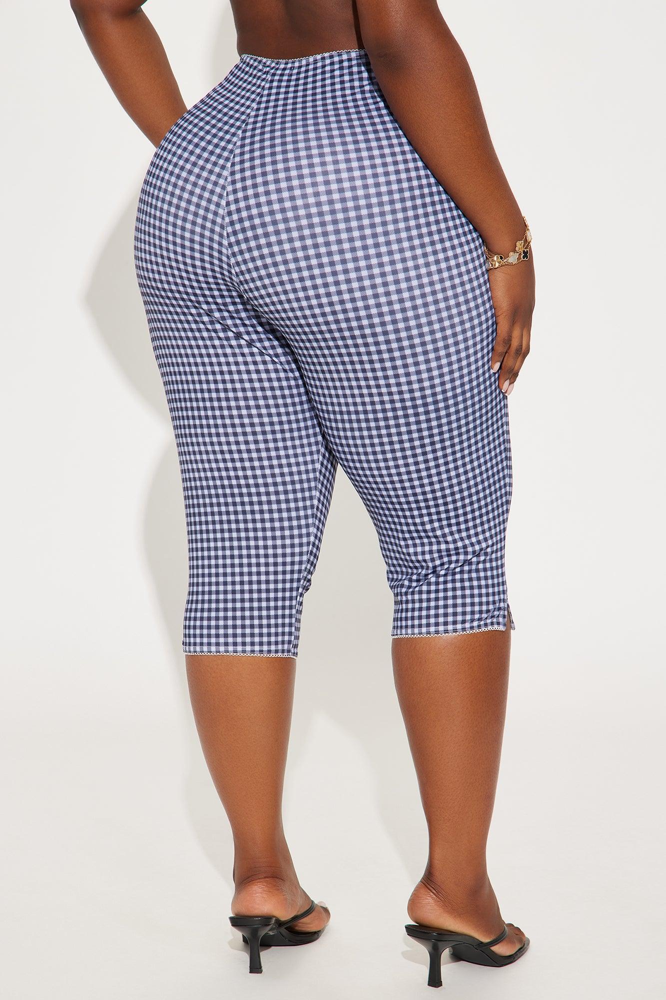 Cara Gingham Capri Legging - Black/combo Product Image