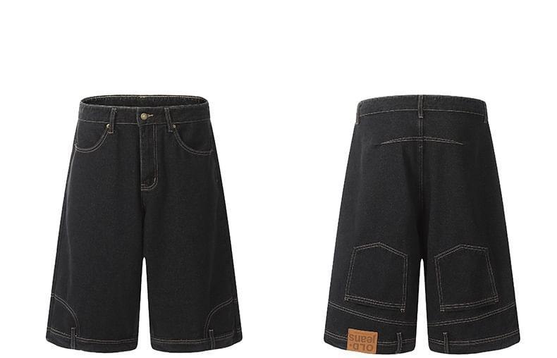 Mid Rise Applique Denim Shorts Product Image