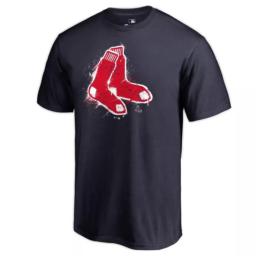 Men's Fanatics Branded Navy Boston Red Sox Splatter Logo T-Shirt, Size: 2XL, Blue Product Image