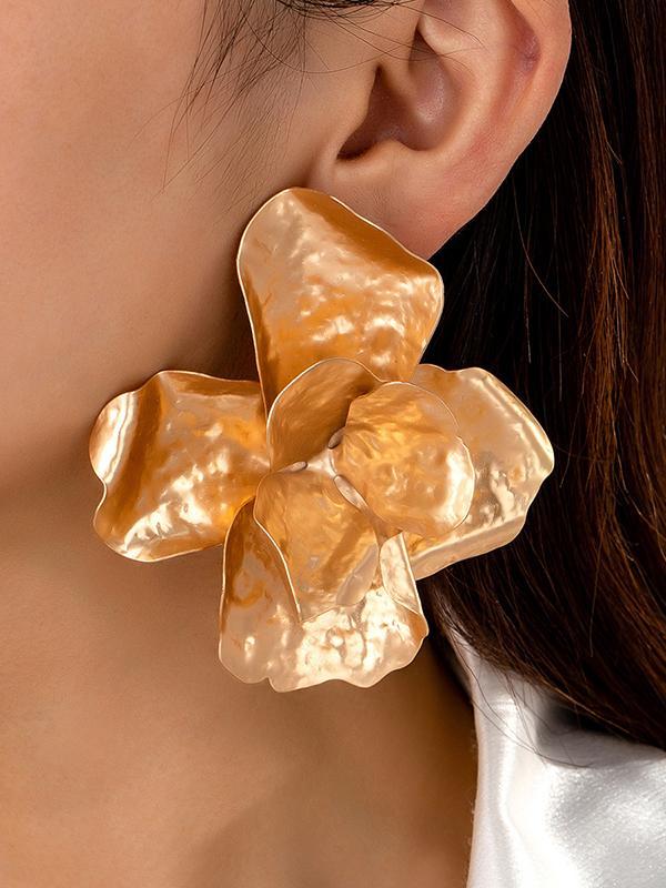 Flower Shape Shiny Earrings Accessories Product Image