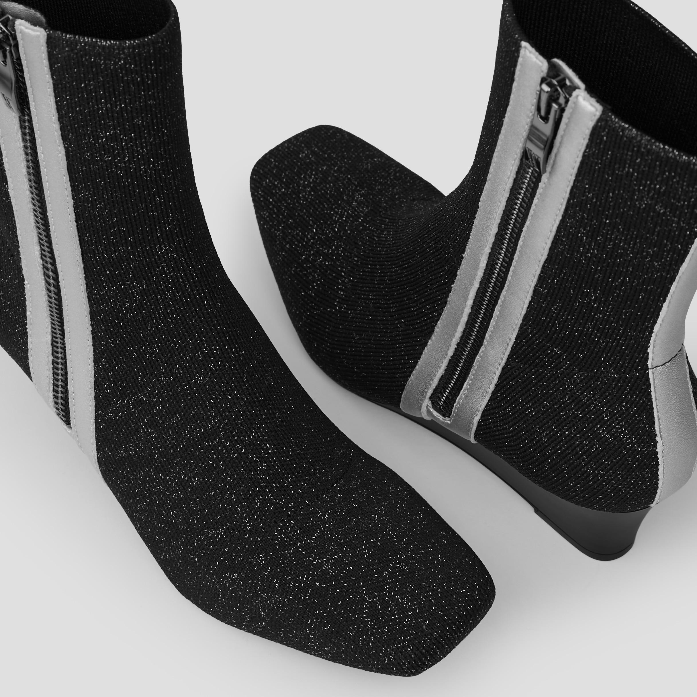 Square-Toe Water-Repellent Zipper Boots (Micaela) Product Image