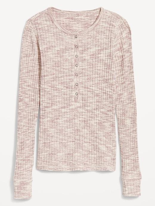 Ribbed Henley Top Product Image