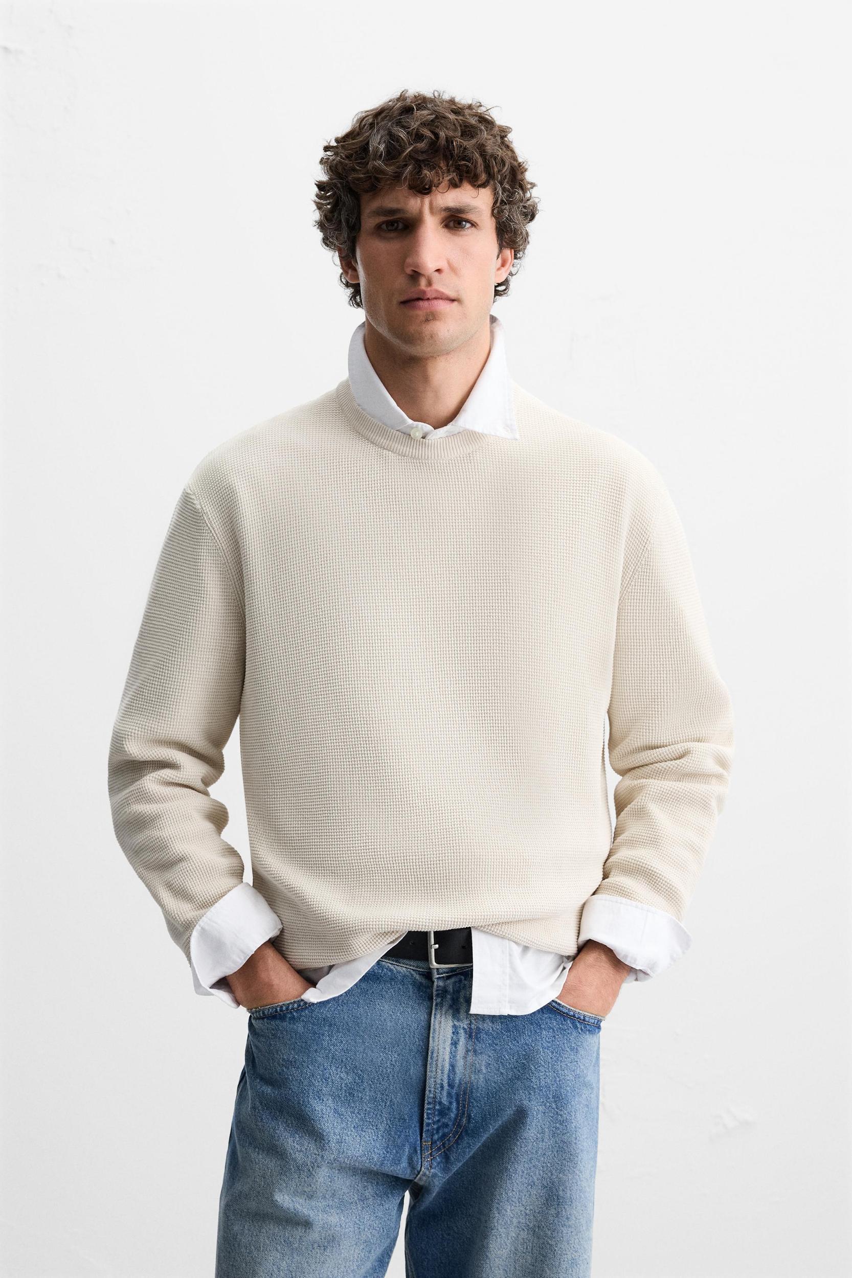 BASIC TEXTURED KNIT SWEATER Product Image