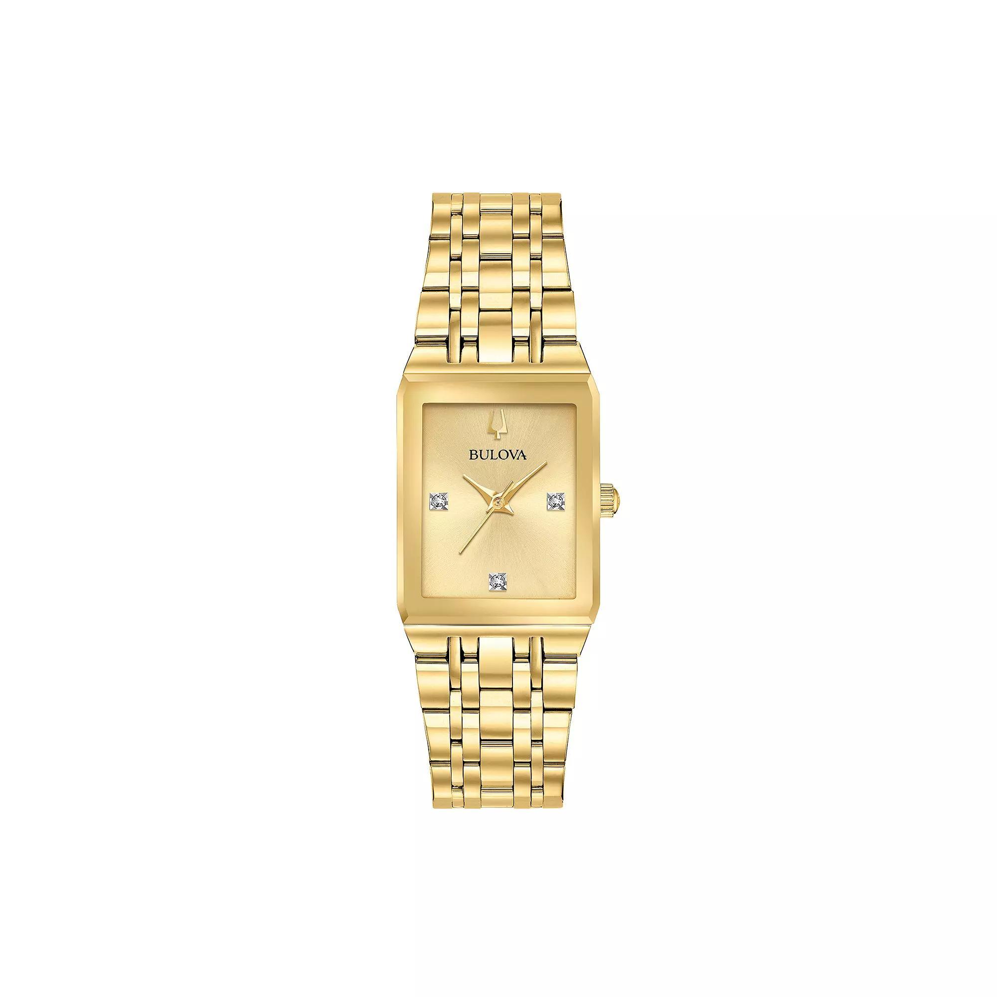 Bulova Womens Diamond Accent Stainless Steel Watch - 97P140 Gold Tone Product Image