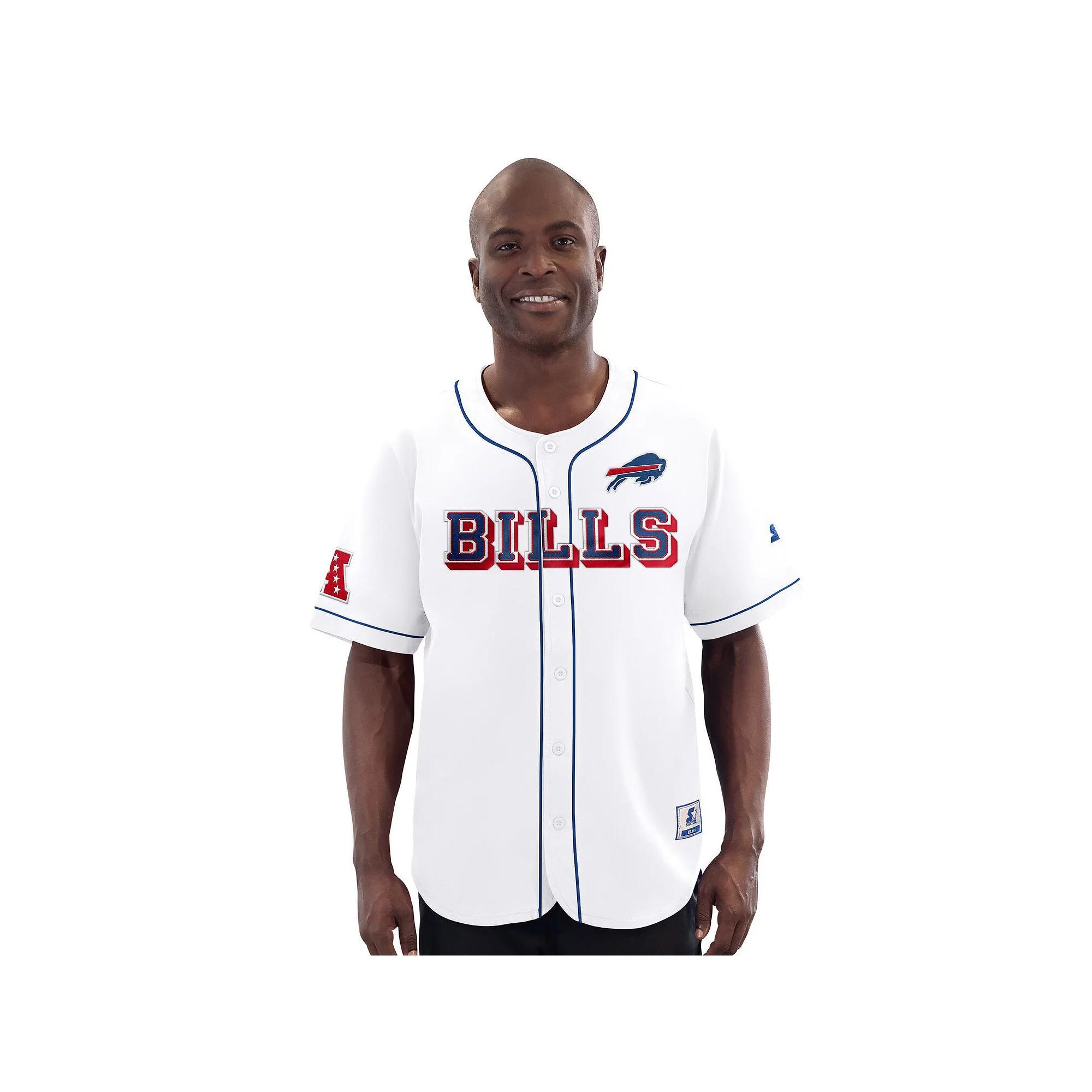 Men's Starter  White Buffalo Bills Relay Full-Button Baseball Jersey, Size: XXL Product Image