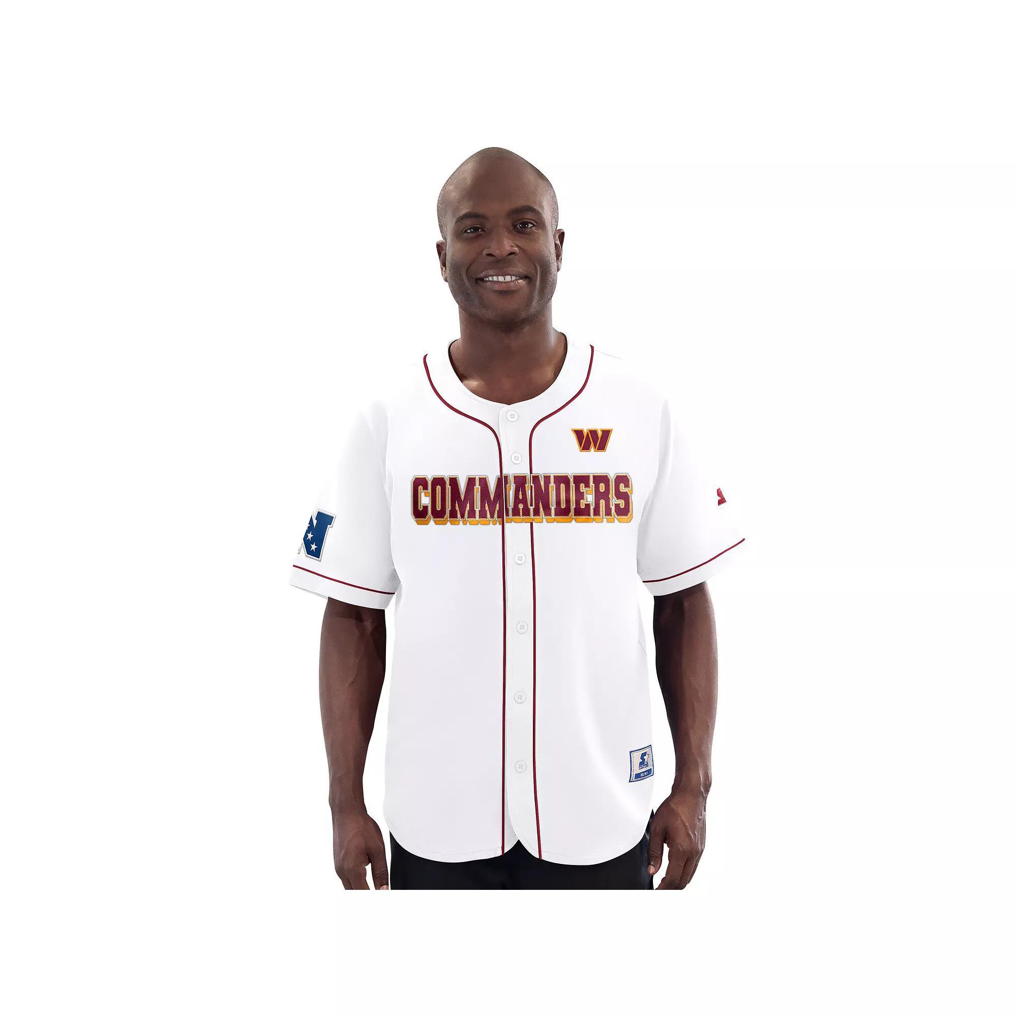 Men's Starter  White Washington Commanders Relay Full-Button Baseball Jersey, Size: Medium, Wft White Product Image