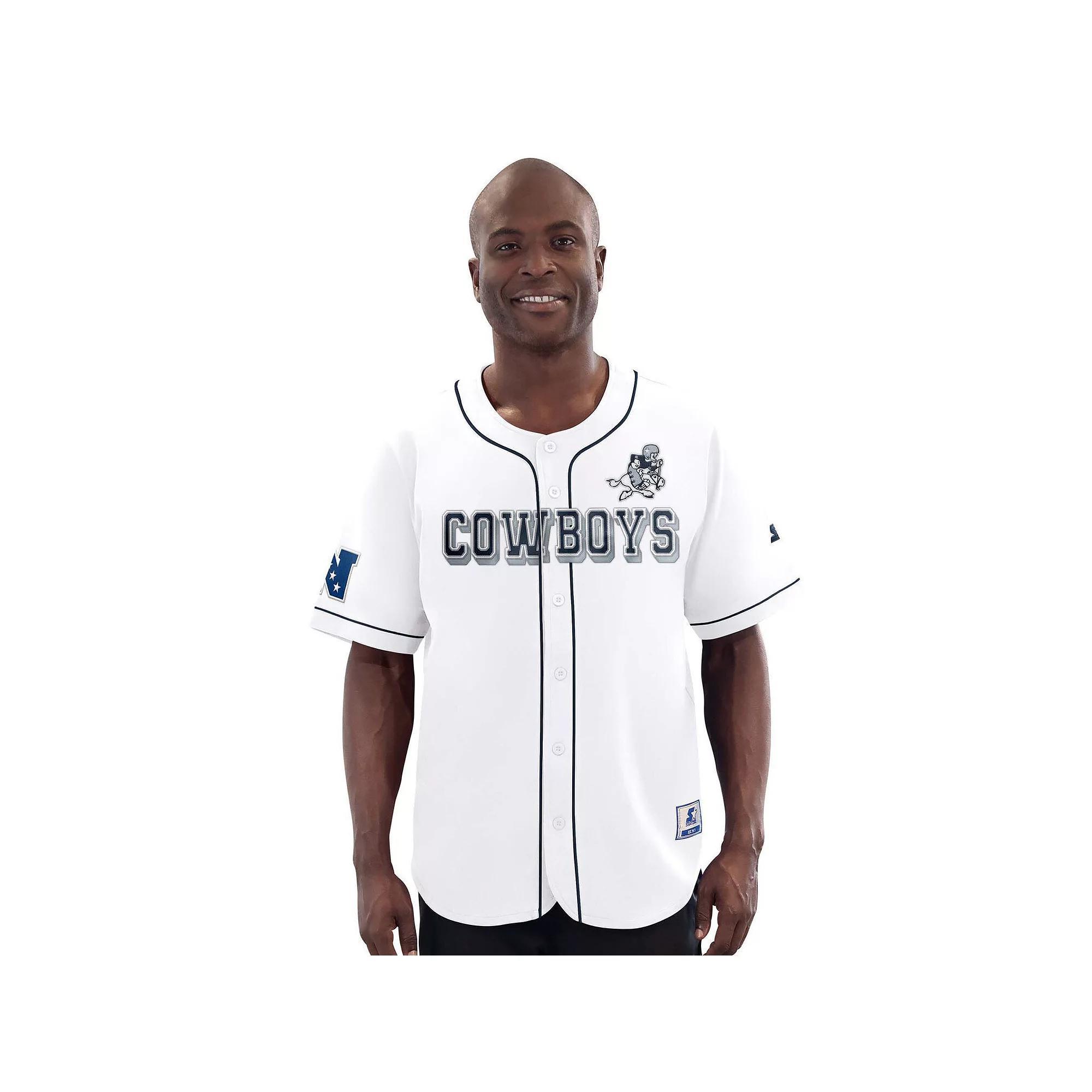 Men's Starter  White Baltimore Ravens Relay Full-Button Baseball Jersey, Size: Large Product Image