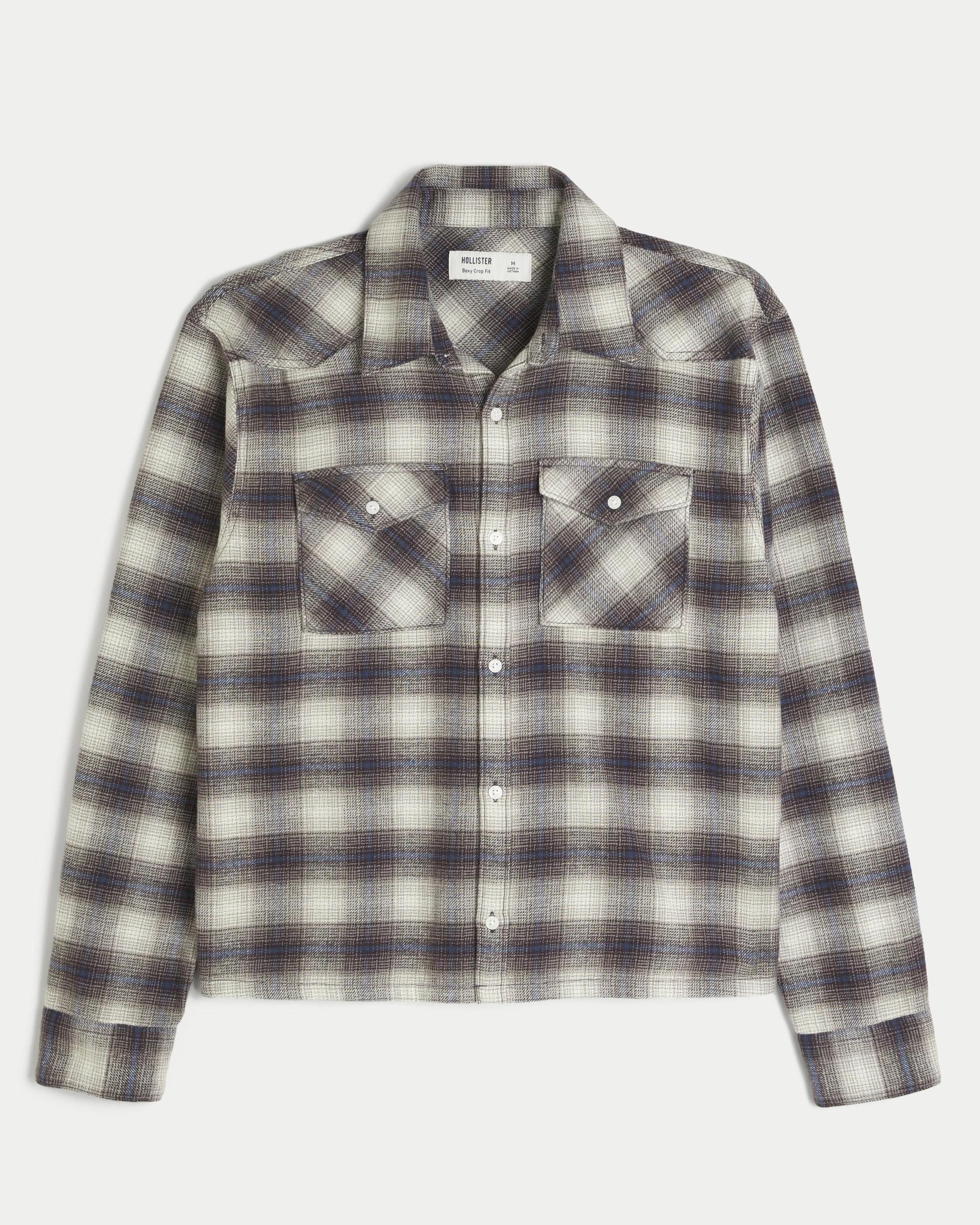 Crop Flannel Shirt Product Image