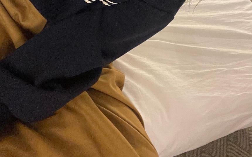 Collar Lettering Oversized Sweatshirt Product Image