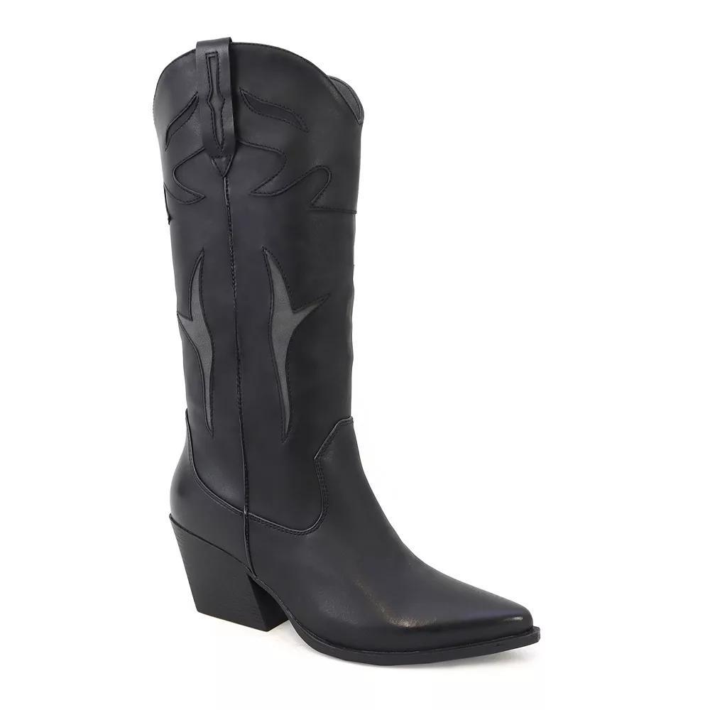 Yoki Gayle Women's Side Panel Western High Boots, Size: 6, Black Product Image