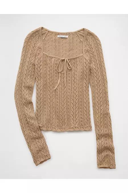 AE Square Neck Open Knit Sweater Women's Product Image
