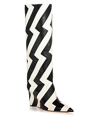 Jimmy Choo Blake 85 Leather Wedge Boot in Black - Black. Size 37.5 (also in 36). Product Image