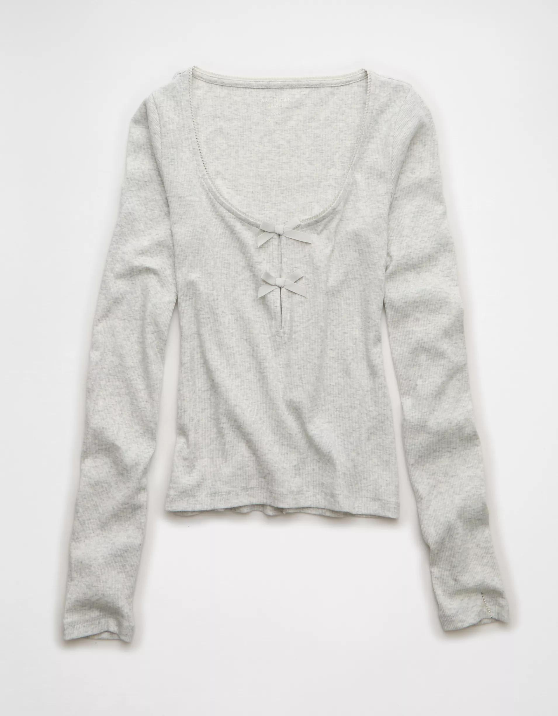 AE Long Sleeve Bow T-Shirt Product Image