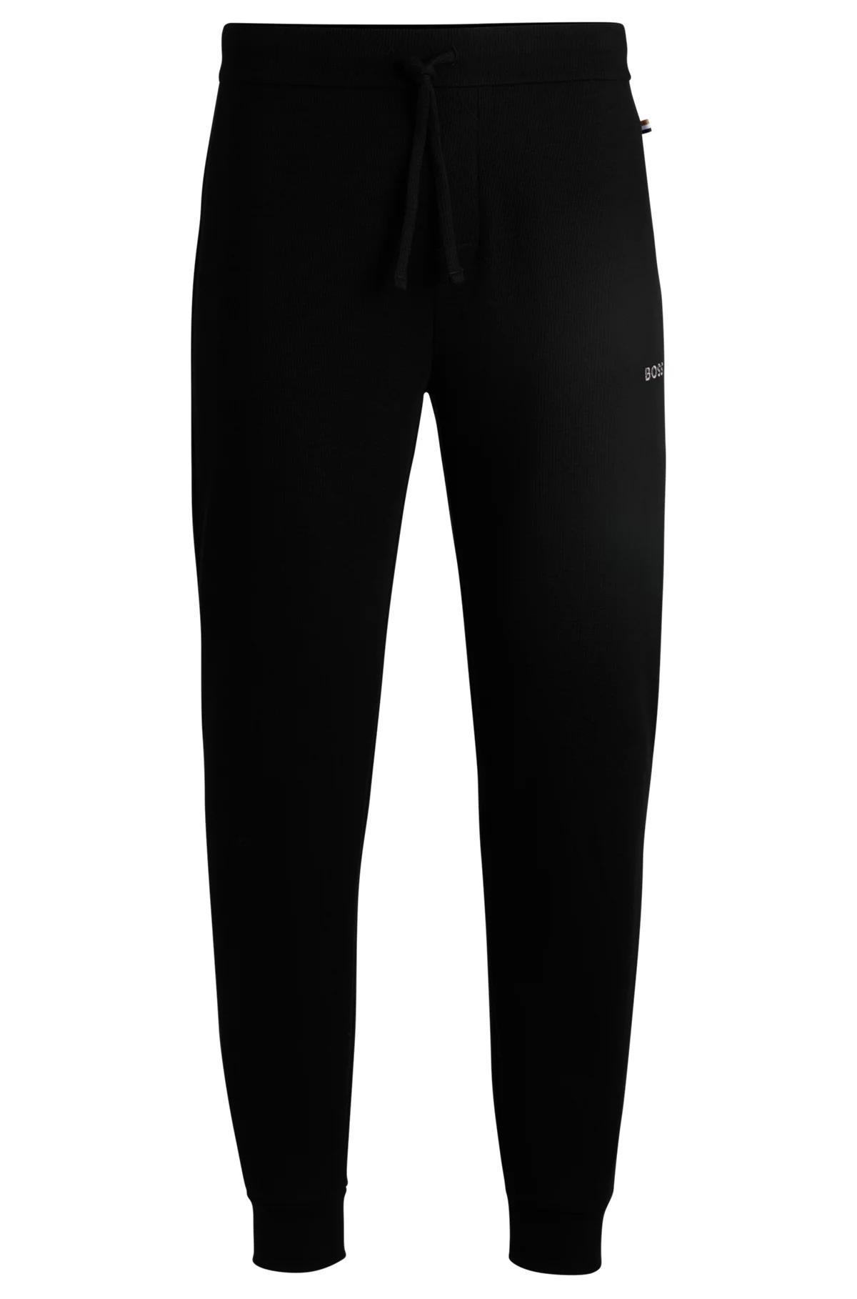 Boss Waffle Pajama Bottoms in Black Product Image