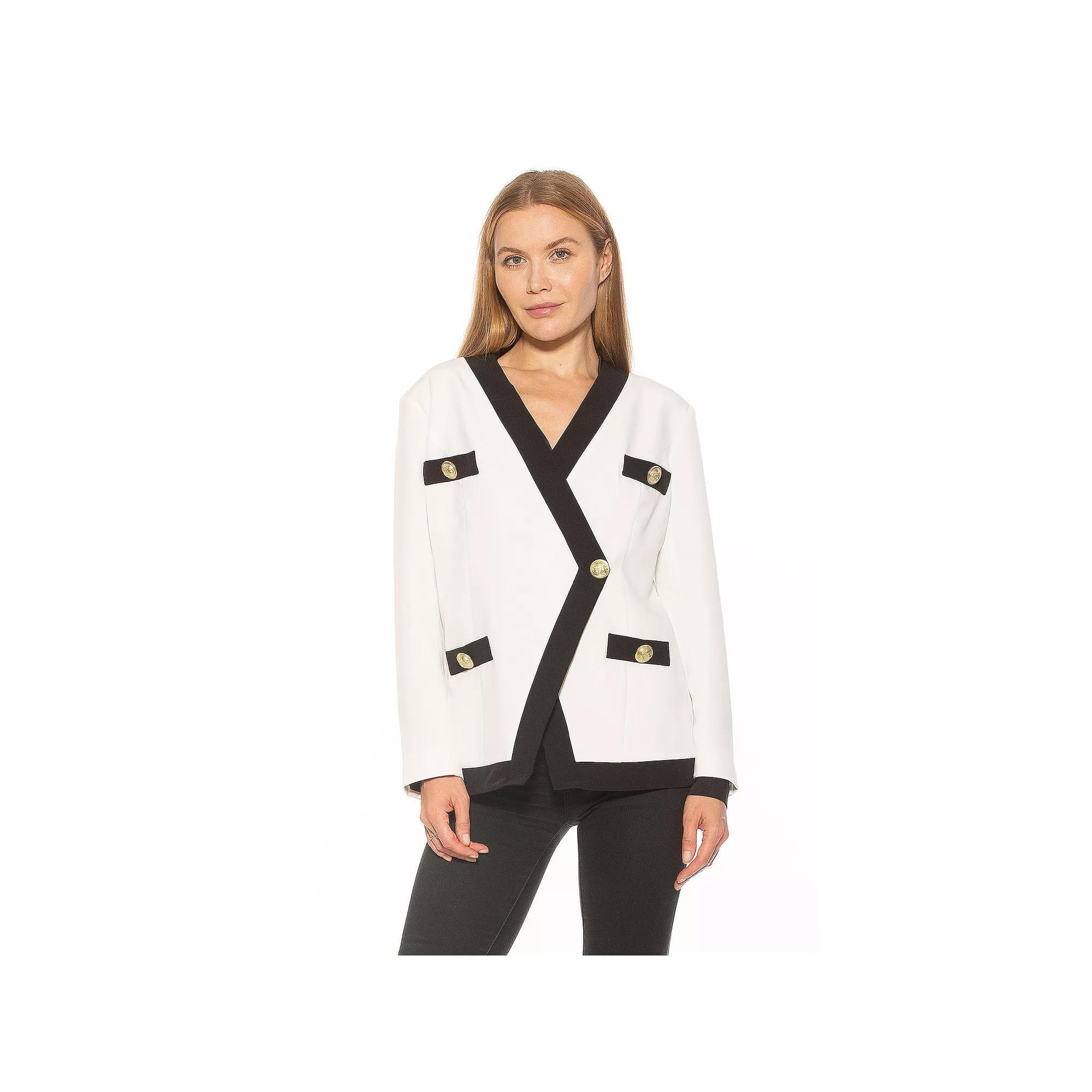 Women's ALEXIA ADMOR Emele Oversized Contrast Blazer, Size: Large, Camel Black Product Image
