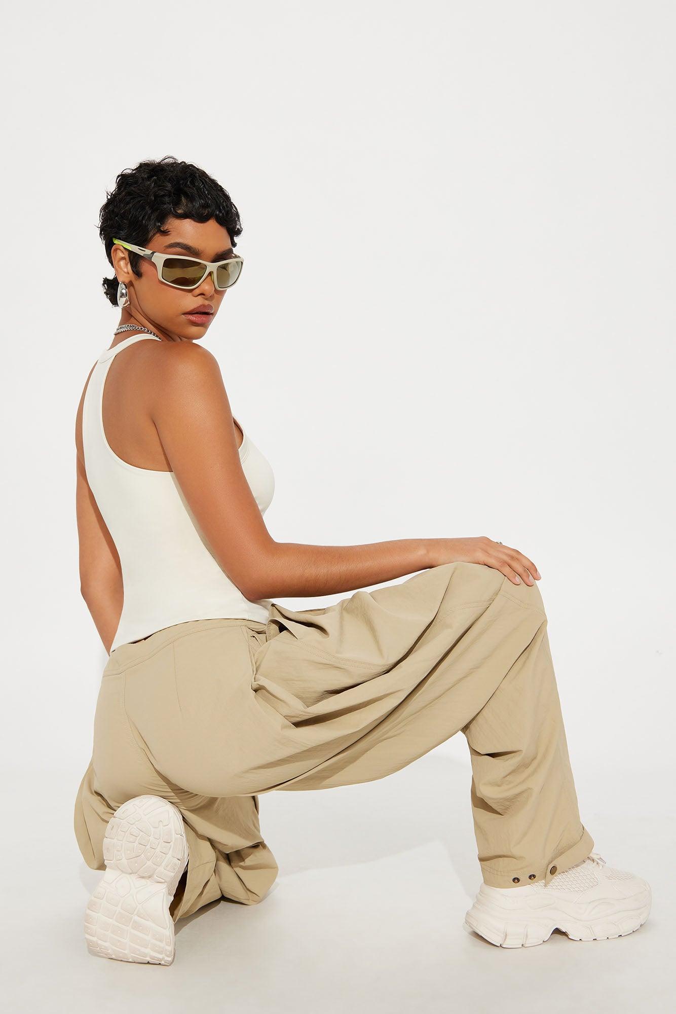 Contour Double Lined V-Neck Tank Top - Bone Female Product Image