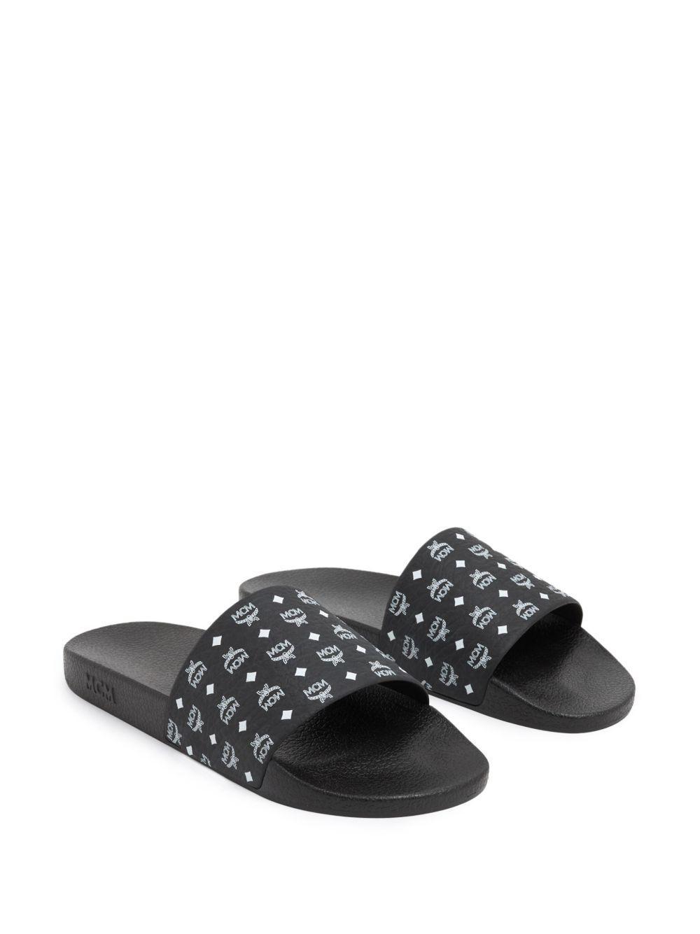 logo-print single-strap slides Product Image