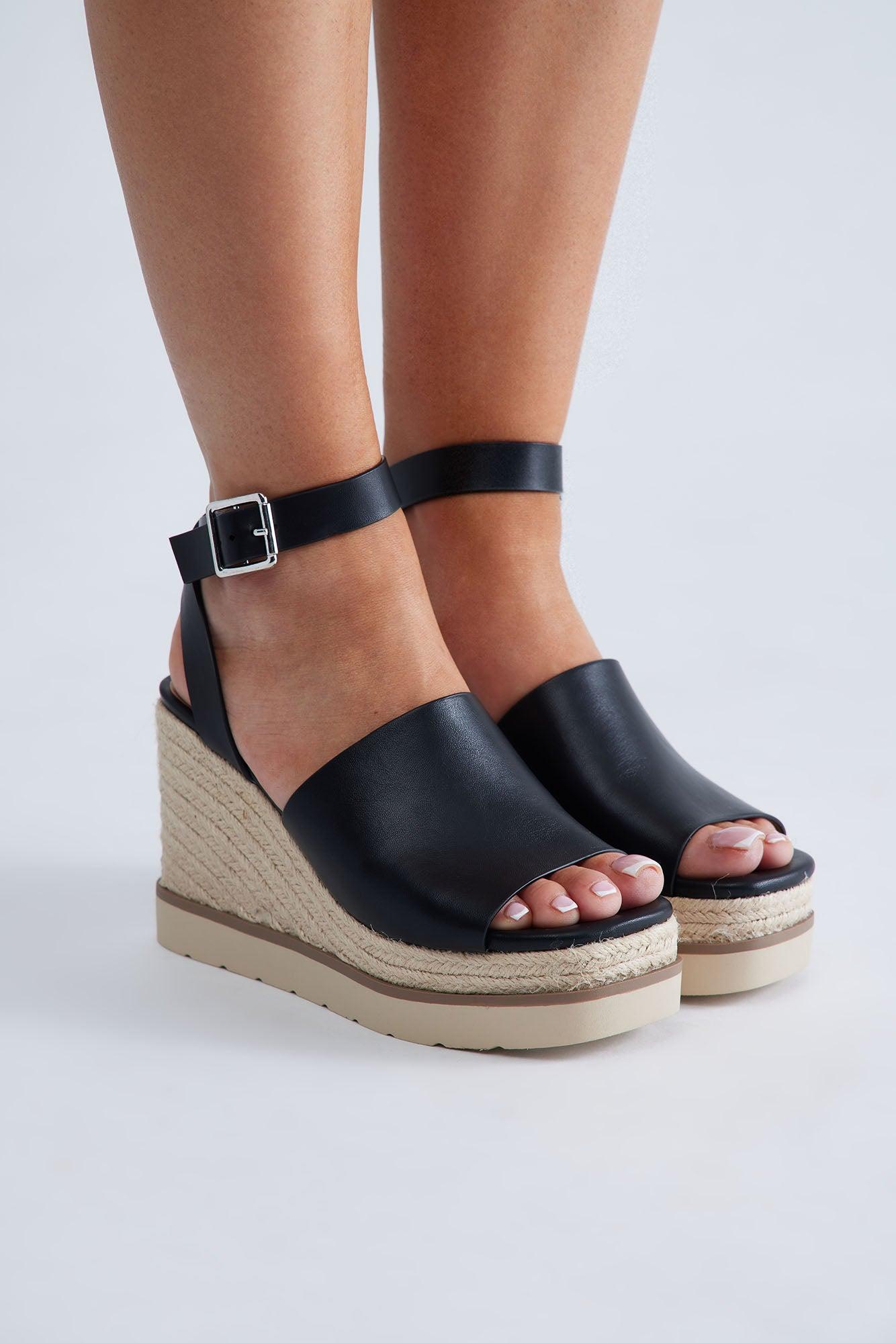 Just Being Me Wedges - Black Product Image