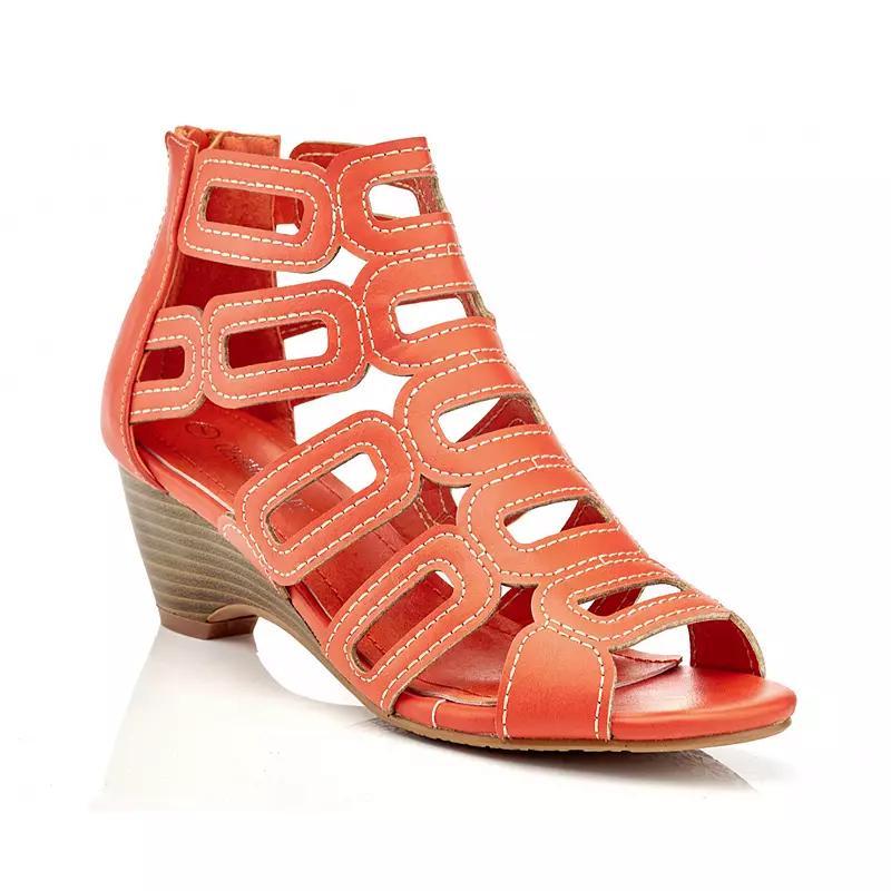 Henry Ferrera S507 Women's Gladiator Wedge Sandals, Size: 11, Orange Product Image