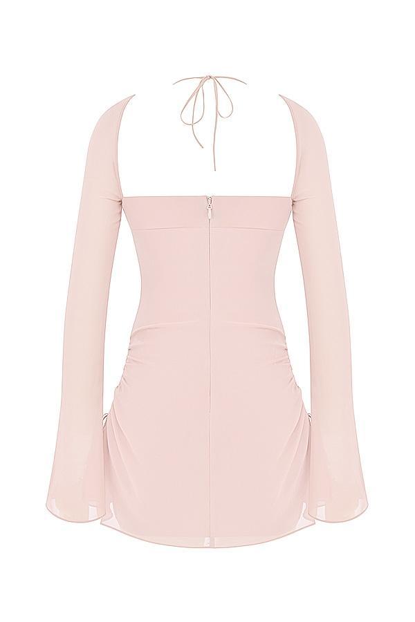 Baby  tangerine chiffon halter mini dress Product Image