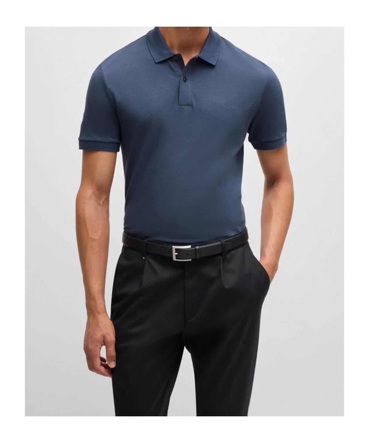 HUGO BOSS Short-sleeved Polo Shirt In Black Product Image