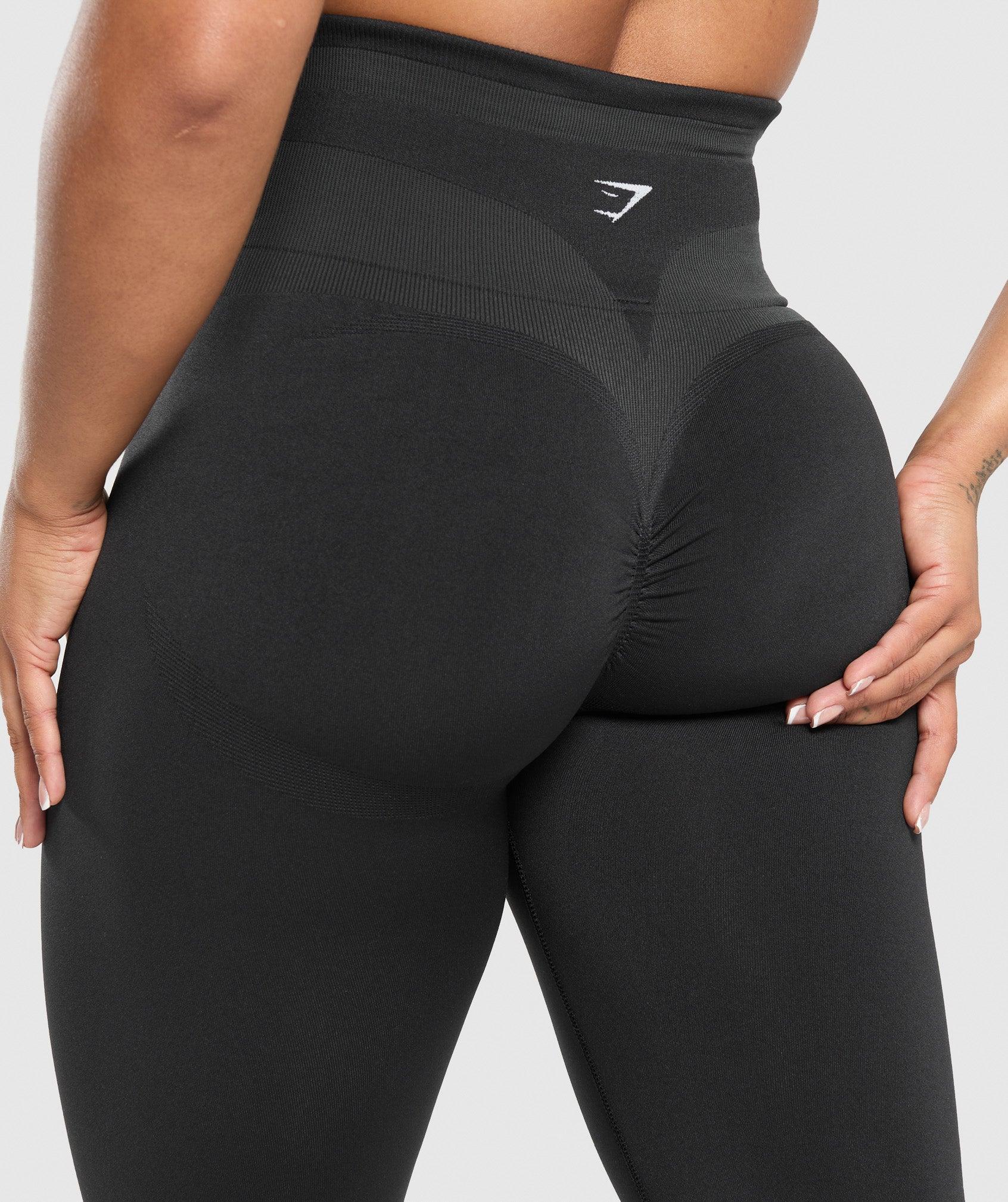 Gymshark Glute Boost Seamless Leggings - Black/Asphalt Grey Female Product Image