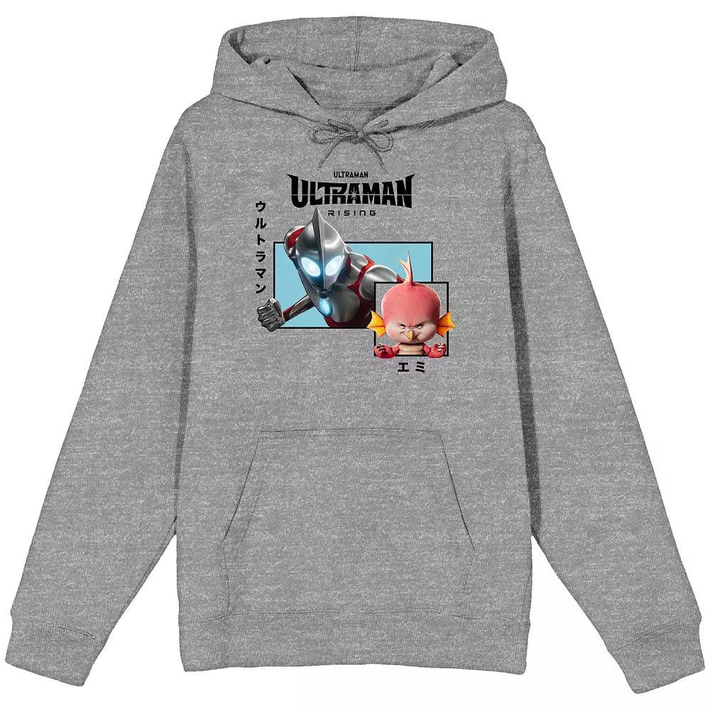 Men's Ultraman Rising Ultraman & Emi Graphic Hoodie, Size: Small, Gray Product Image