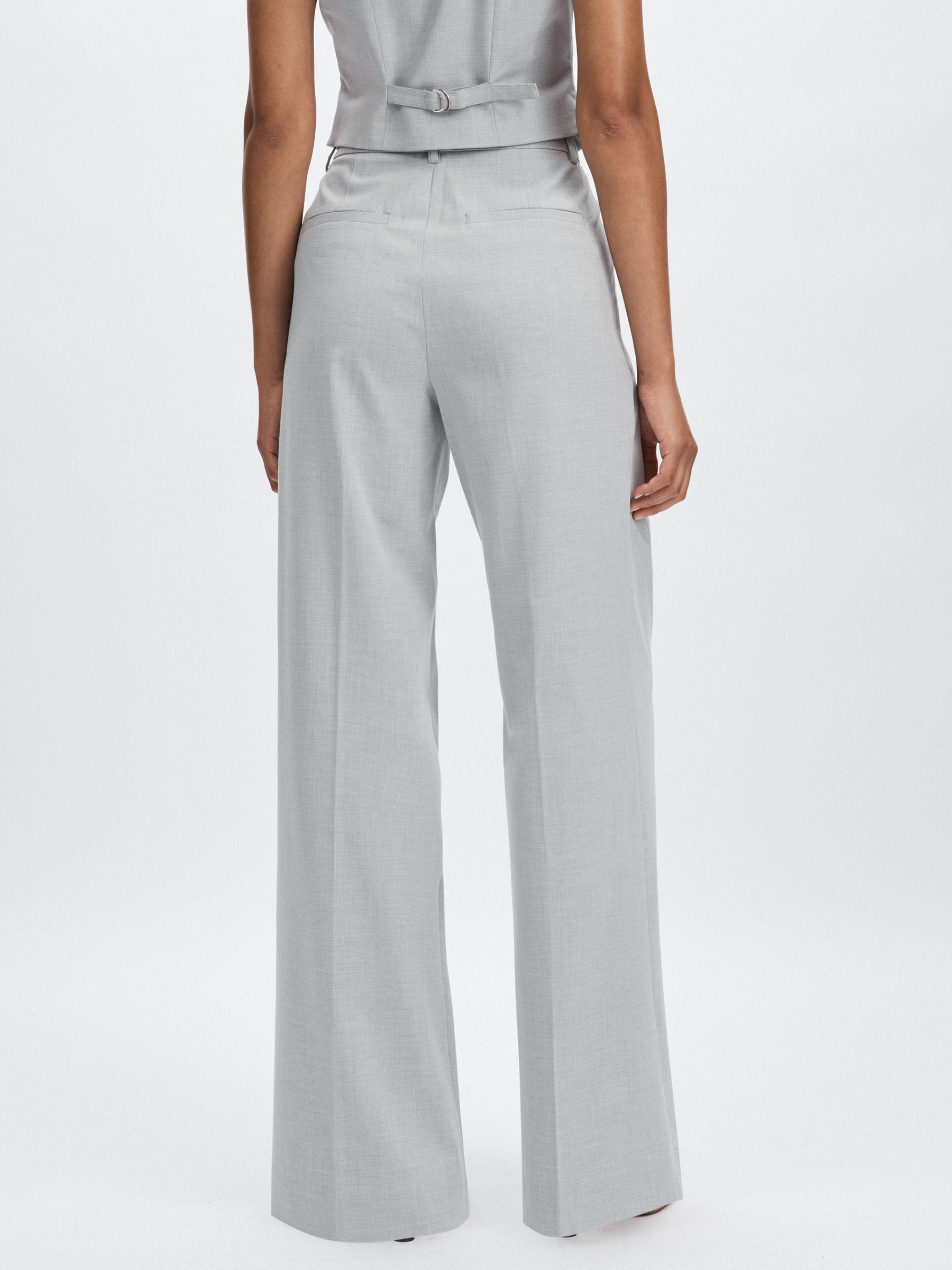 Pleated Sharkskin Suit Trousers in Grey Product Image