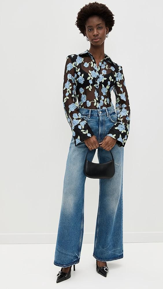 ROTATE Mesh Fitted Shirt | Shopbop Product Image