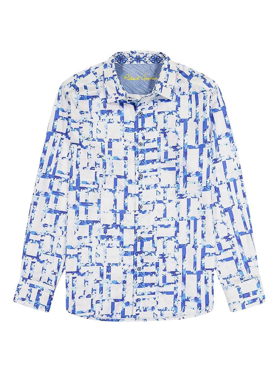 Mens Triton Printed Stretch Cotton Button-Front Shirt Product Image