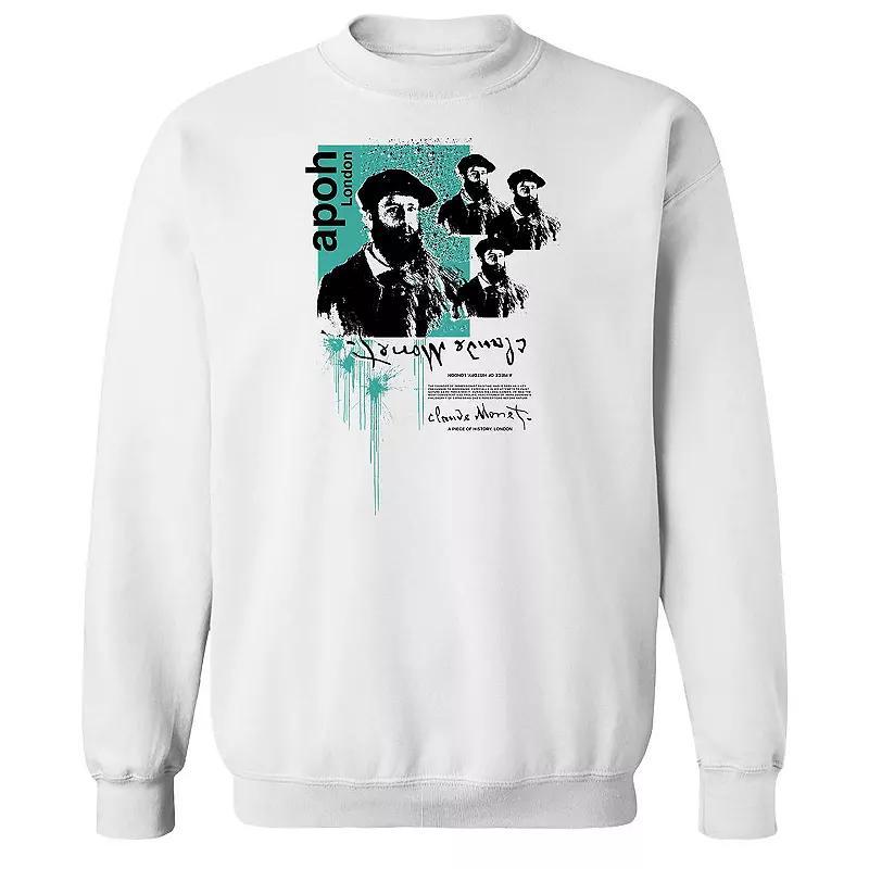 Men's apoh - Monet Impressionist Graphic Sweatshirt, Size: Small, White Product Image