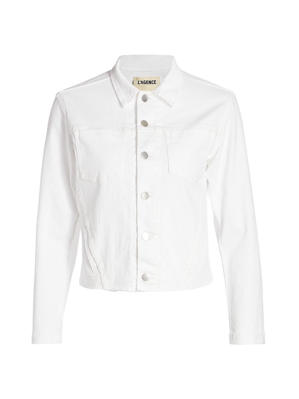 LAgence Janelle Slim-Fit Raw Denim Jacket Product Image