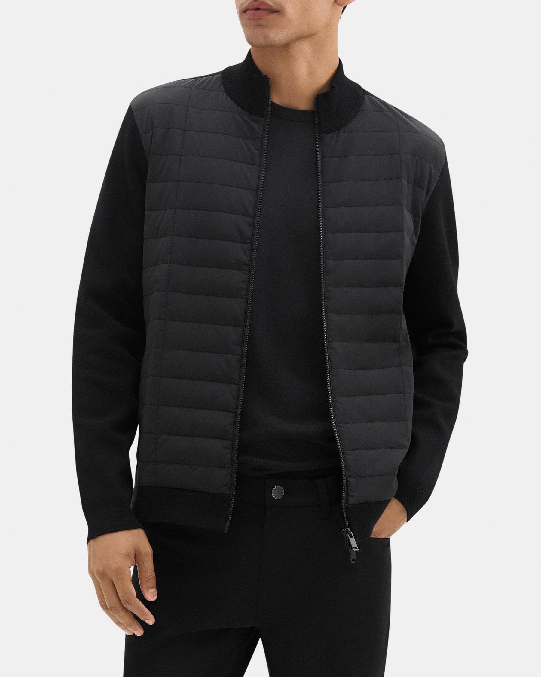 Zip Puffer Cardigan in Stretch Viscose Product Image