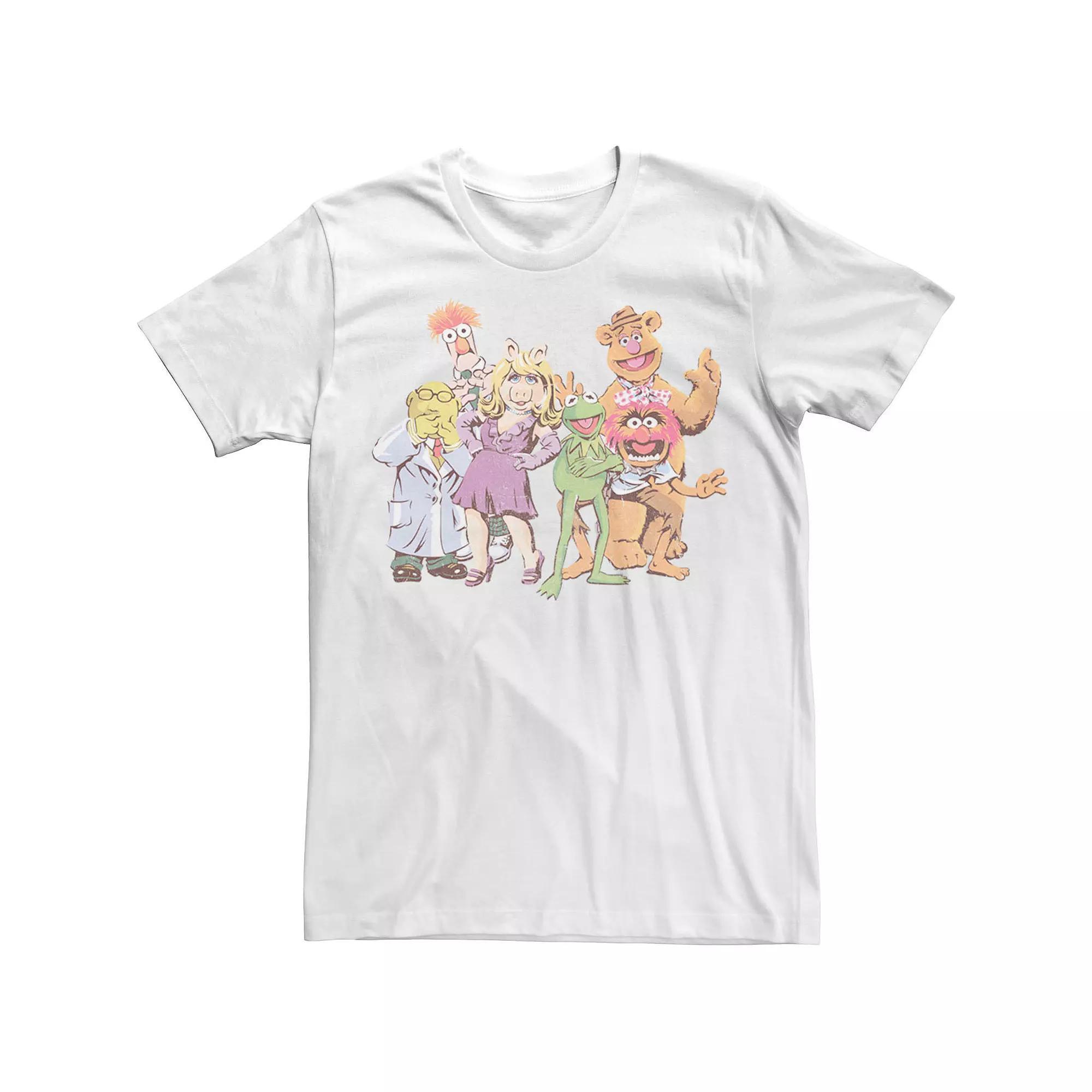 Disney's Muppets Group Shot Illustrated Men's Tee, Size: Small, White Product Image