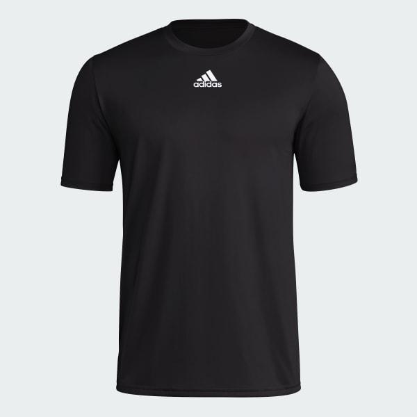 adidas Short Sleeve Pregame Badge of Sport Tee Black XS Mens Product Image