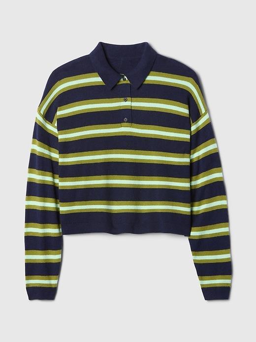 CashSoft Relaxed Polo Sweater Product Image