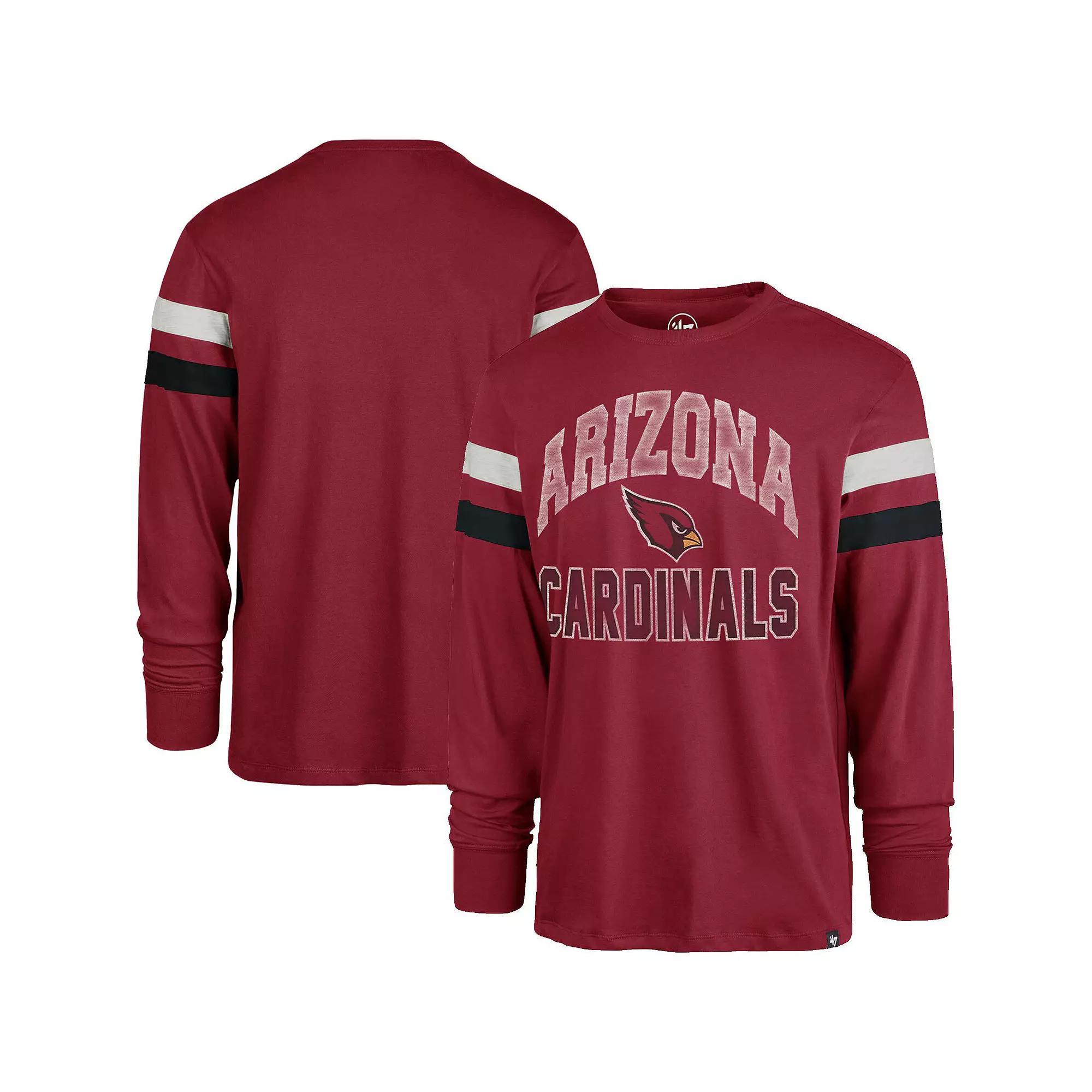 Men's '47 Cardinal Arizona Cardinals Irving Long Sleeve T-Shirt, Size: XL, Red Product Image