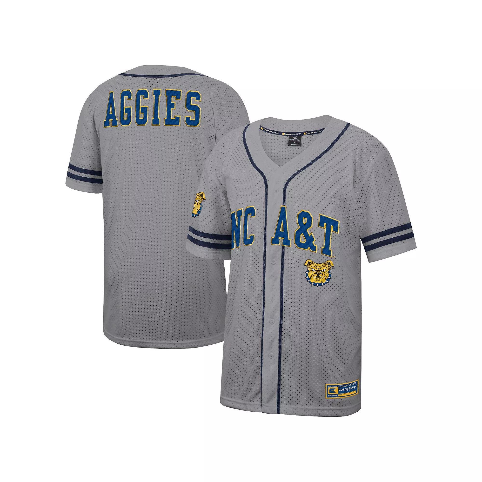 Mens Colosseum Gray North Carolina A&T Aggies Free Spirited Baseball Jersey Product Image
