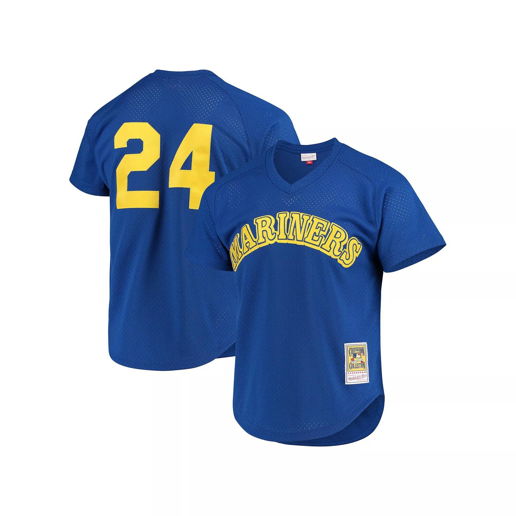 Men's Mitchell & Ness Ken Griffey Jr. Royal Seattle Mariners Cooperstown Mesh Batting Practice Jersey, Size: Medium, Blue Product Image