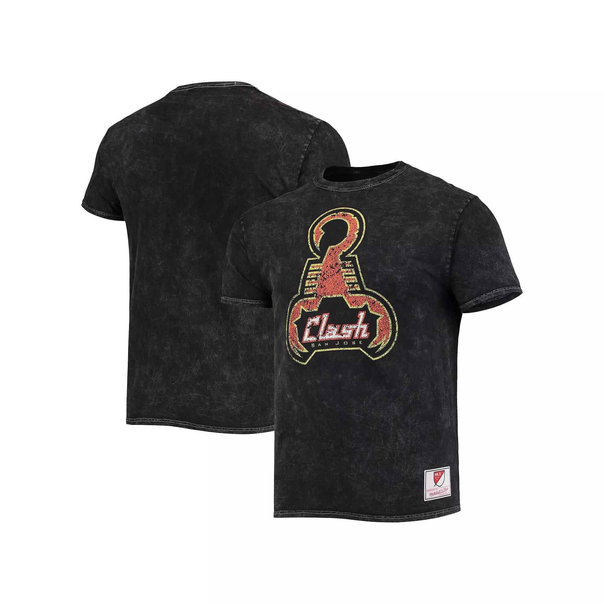 Mens Mitchell & Ness Black San Jose Clash Since 96 Mineral Wash T-Shirt Product Image