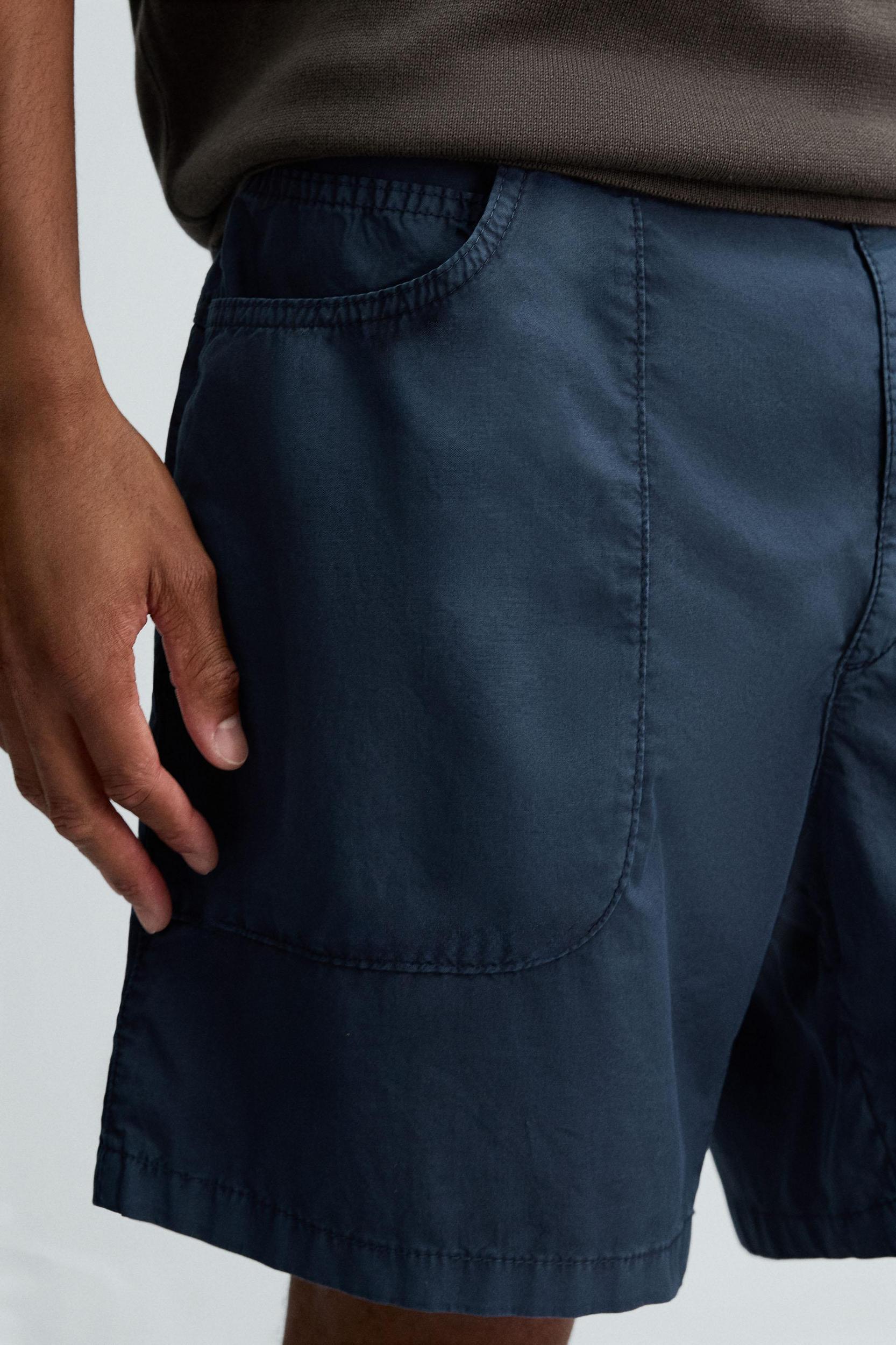 WASHED COTTON BERMUDA SHORTS Product Image