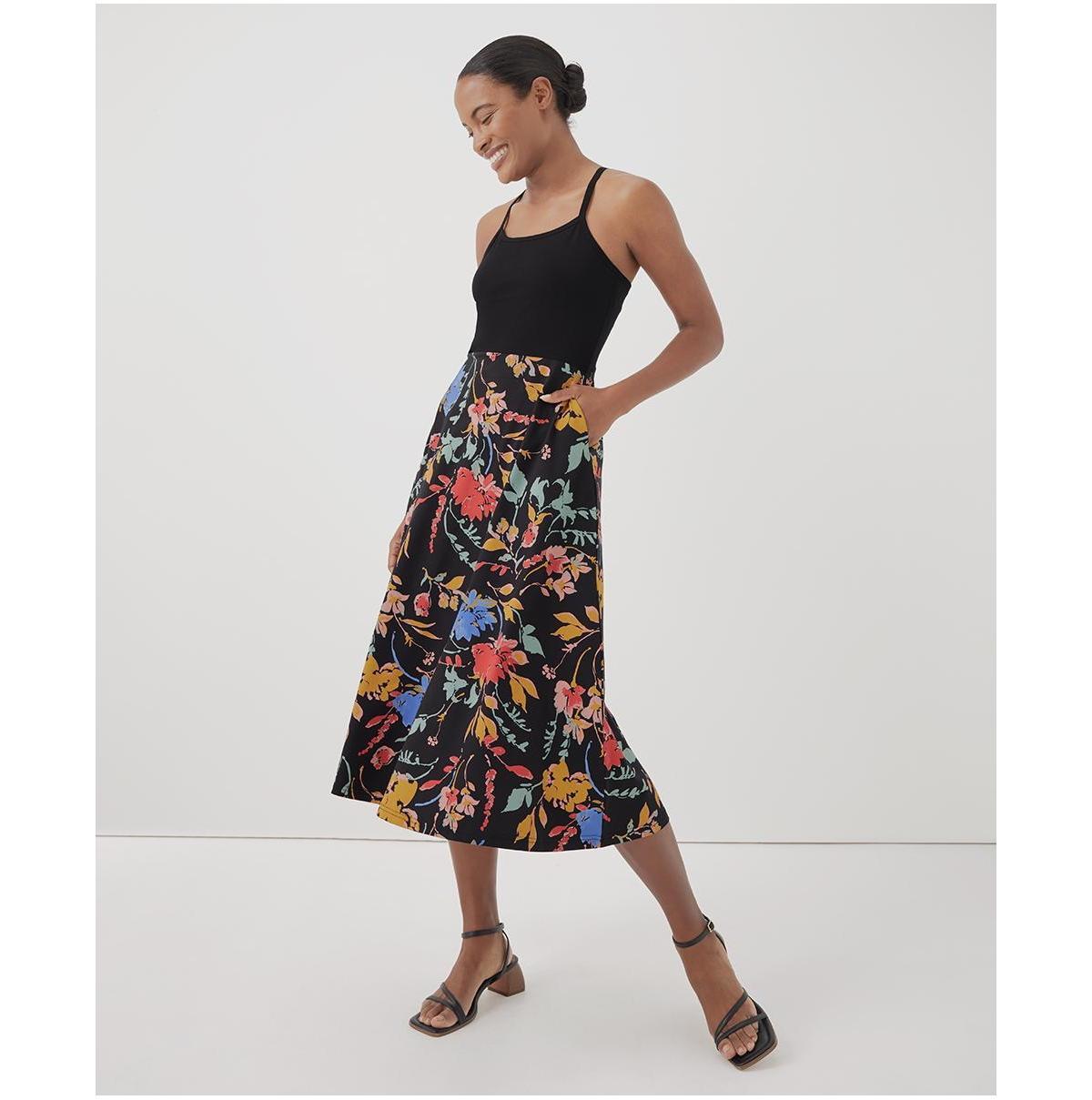 Women's Black Fit & Flare Midi Dress HS Product Image