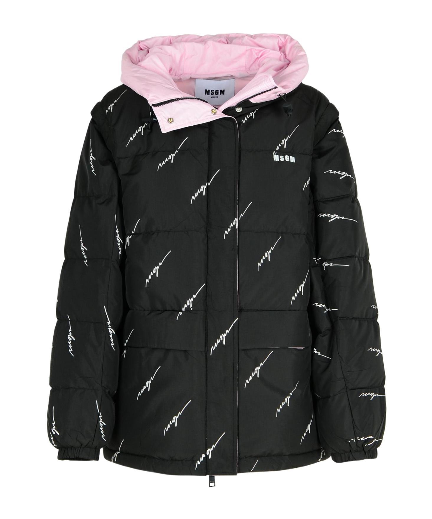 MSGM Quilted Puffer Jacket In Black Product Image