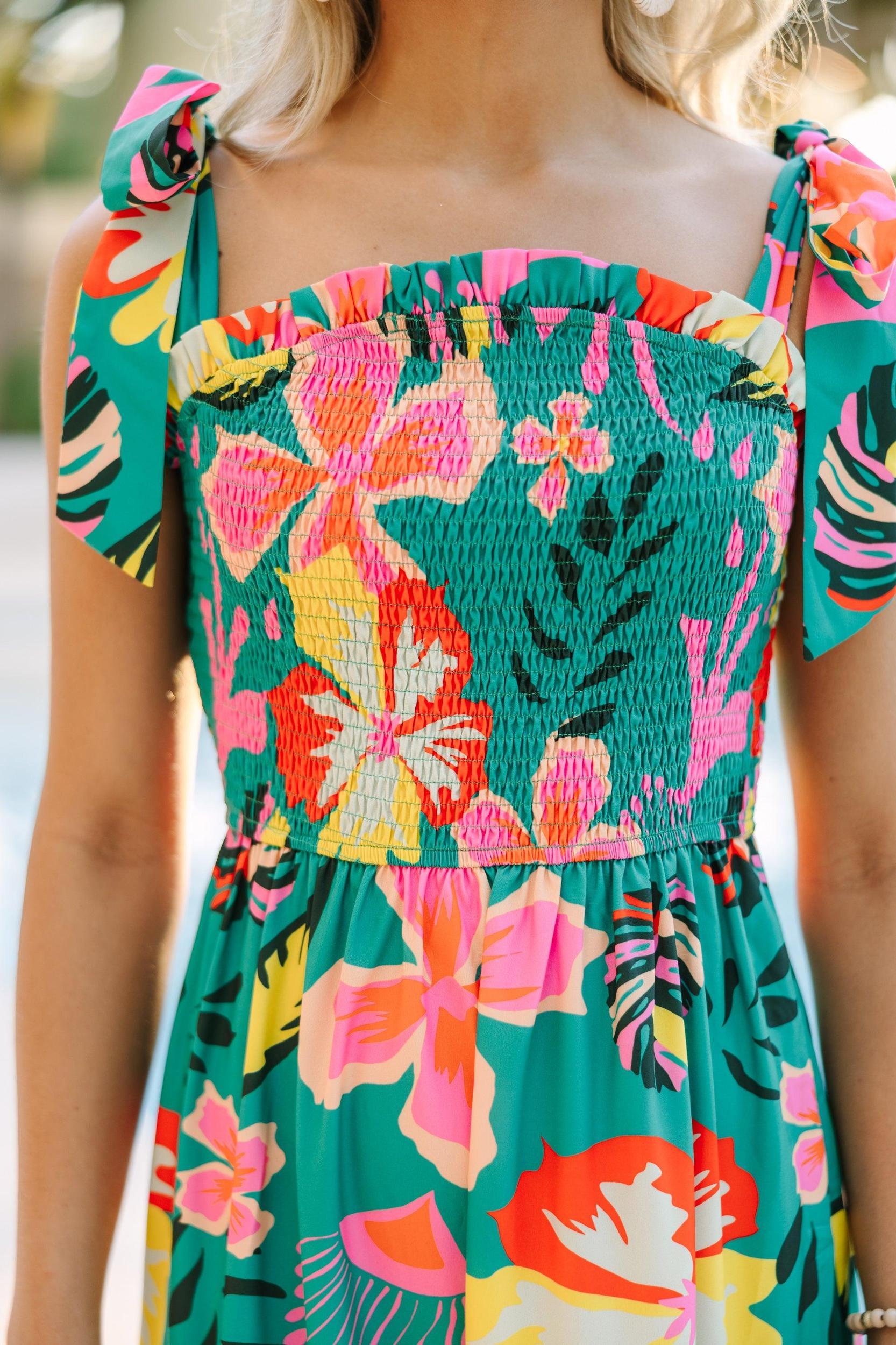 Mean What You Seychelles Green Tropical Maxi Dress Female Product Image
