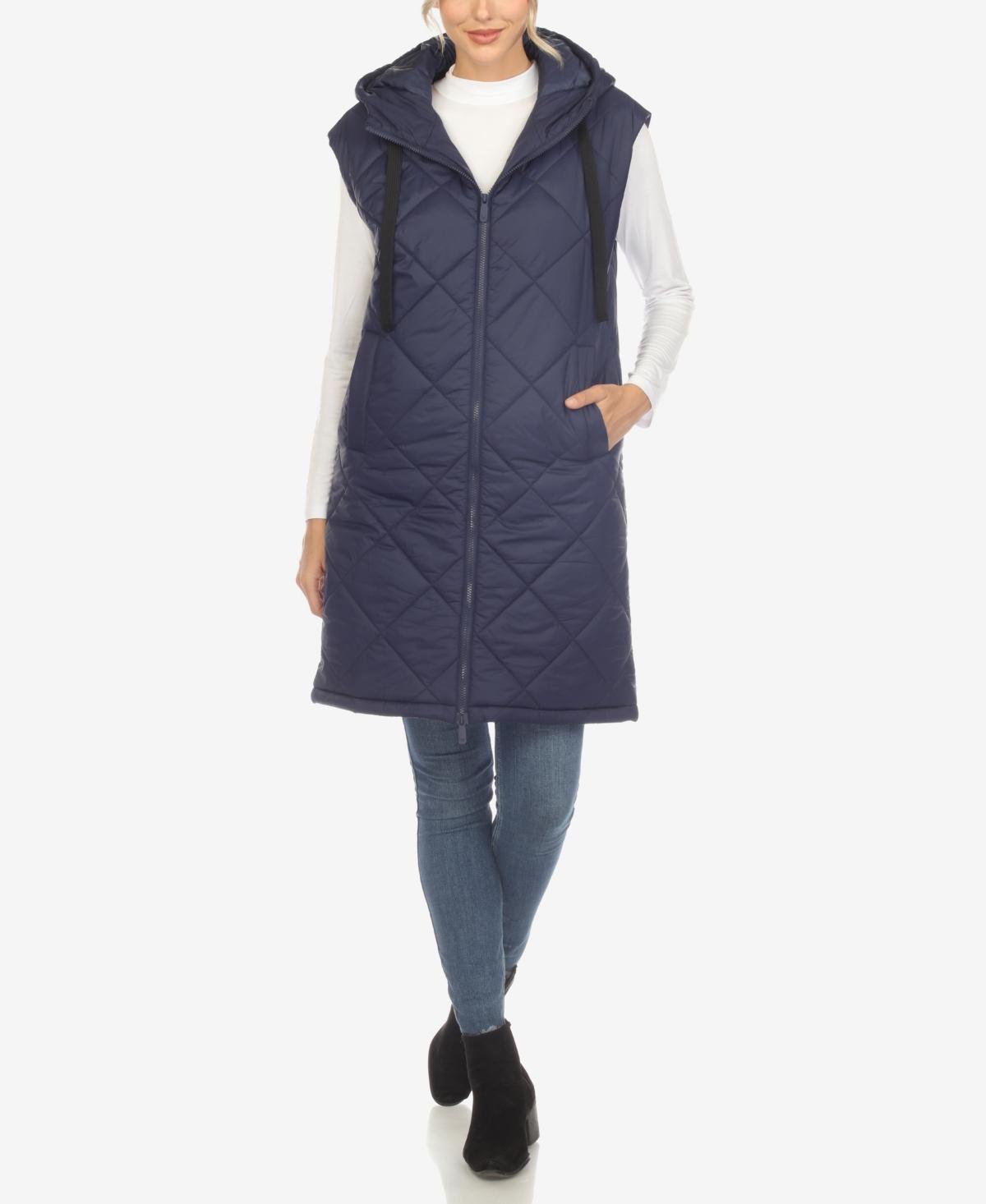 Women's Diamond Quilted Hooded Puffer Vest Product Image