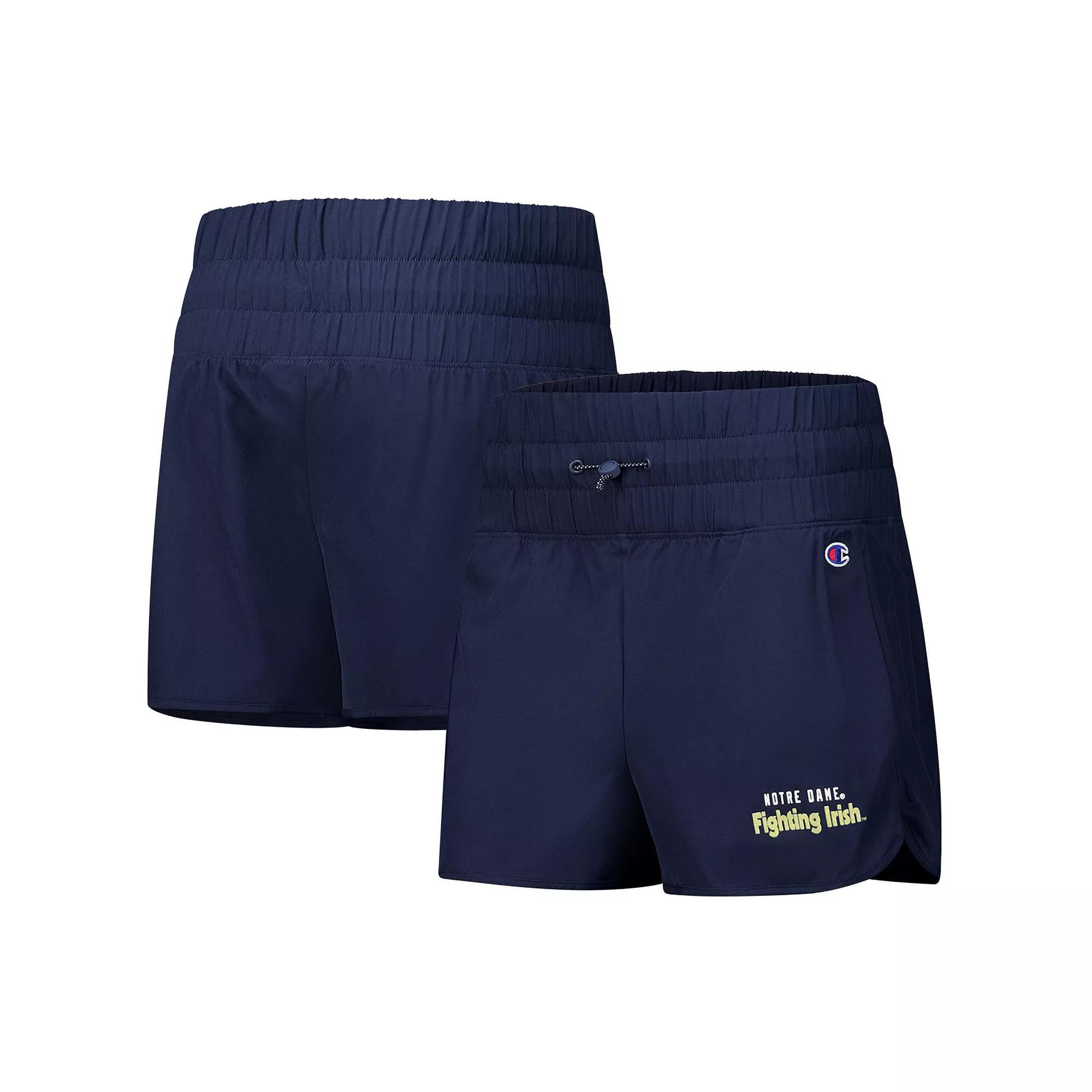 Women's Champion Navy Notre Dame Fighting Irish Tailgate Her Woven Shorts, Size: Medium, Blue Product Image