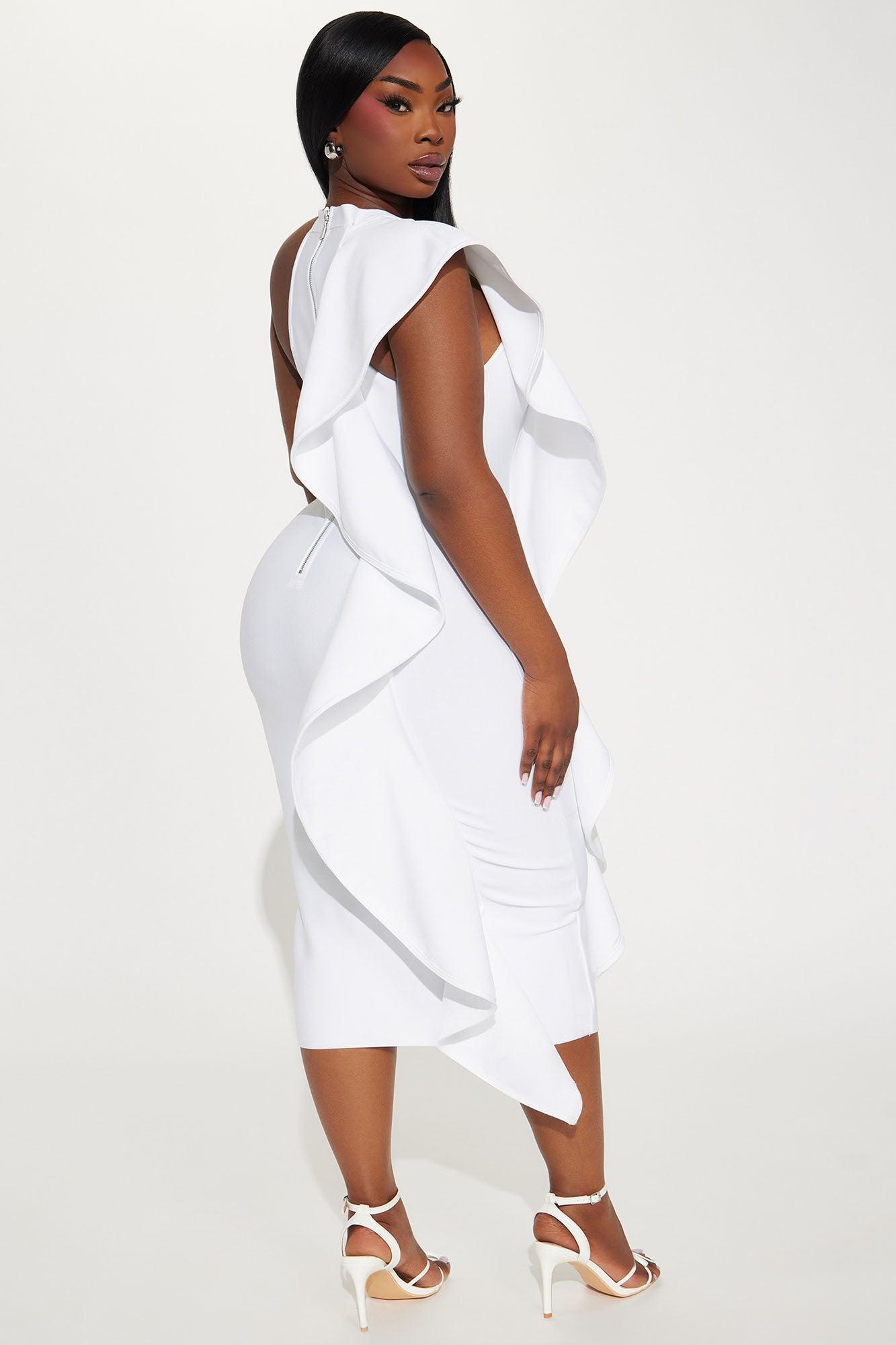Raylin Bandage Midi Dress - White Product Image