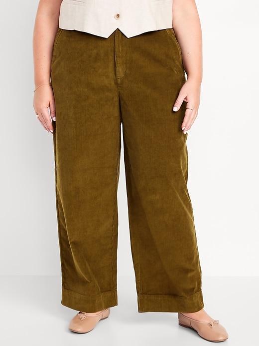 High-Waisted Corduroy Wide-Leg Pants Product Image